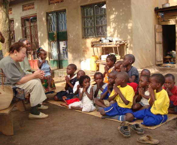 Somaya Hassan with her children's class, Entebbe. Uganda