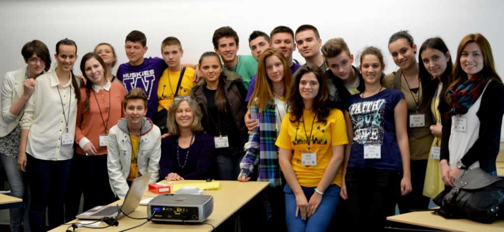 Dr. Gottlieb with high school students from Bosnia, 2013